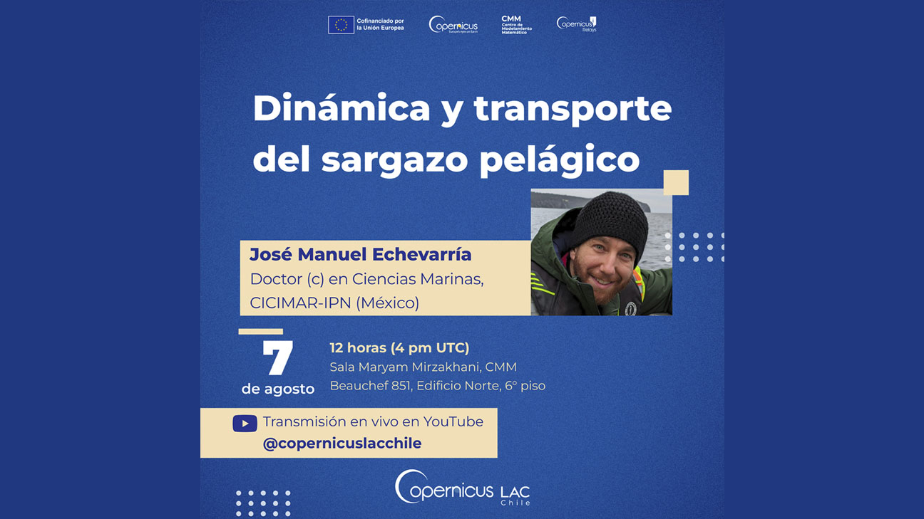 7 August: RedCLARA invites the LAC scientific community to follow the CopernicusLAC Chile seminar on the dynamics and transport of pelagic sargassum
